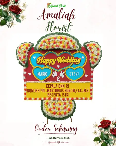 Papan Bunga Pernikahan Uranggantung